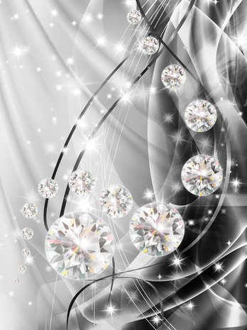 Abstract, Diamonds, and Silver Fotobehang 10406VEA