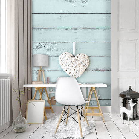 Heart on Wood Planks Fotobehang 10686VEA