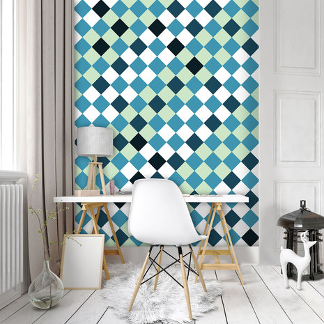 Blue Tiles Mosaic Fotobehang 10701VEA