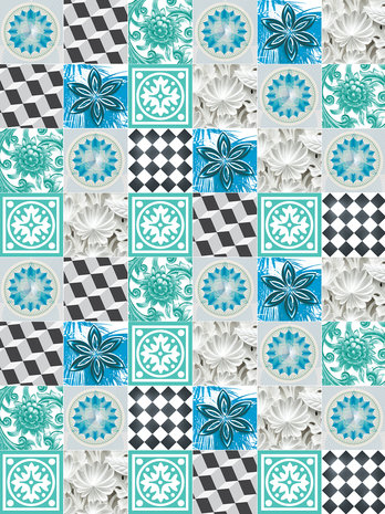 Blue Tiles Mosaic Fotobehang 10702VEA