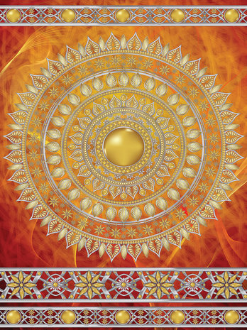 Golden Mandala in Red Fotobehang 10119VEA