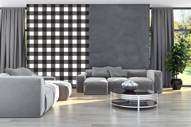 Black and White Chequer Fotobehang 10680VEA