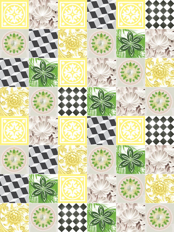 Yellow Tiles Mosaic Fotobehang 10705VEA