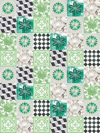 Green Tiles Mosaic Fotobehang 10706VEA
