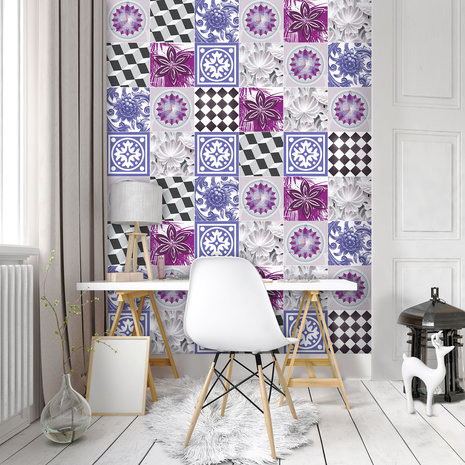 Purple Tiles Mosaic Fotobehang 10708VEA