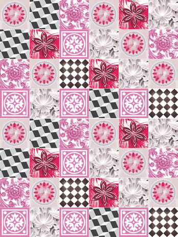 Pink Tiles Mosaic Fotobehang 10709VEA