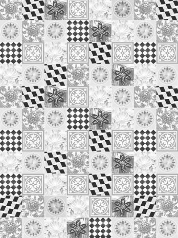 Black and White Tiles Fotobehang 10855VEA