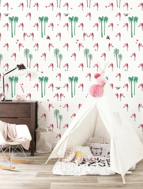 KEK Wallpaper Flamingo WP-122 (Met Gratis Lijm)
