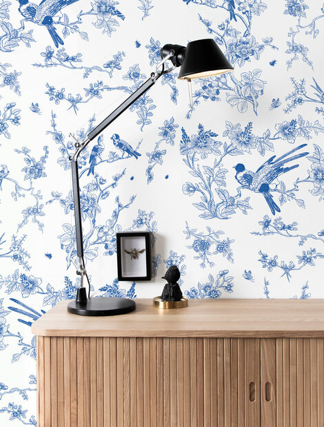 KEK Birds &amp; Blossom blue WP-378 (Met Gratis Lijm)