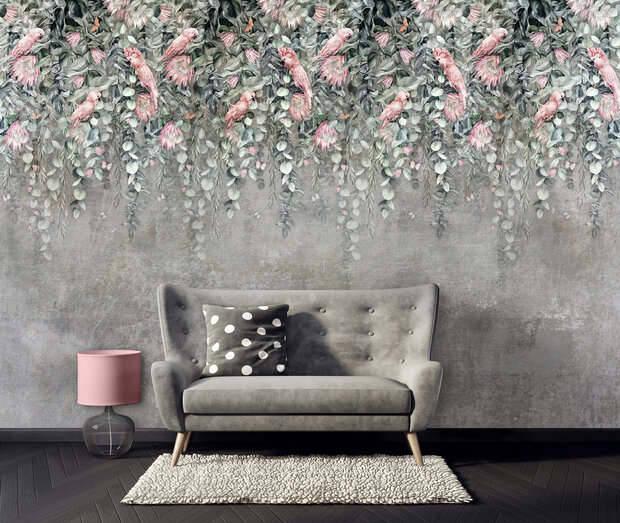 Planten Papegaaien Fotobehang 15093