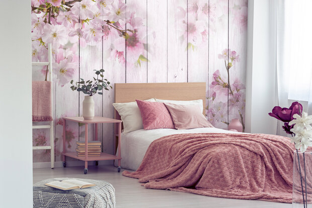 Hout Cherry Blossom Fotobehang 11468