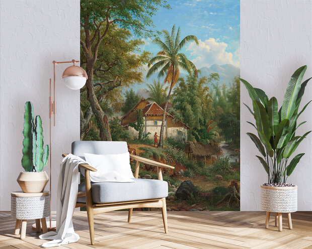 Landschap in Nederlands-Indi&euml; Maurits van den Kerkhoff 1858 - 1908 RM72 