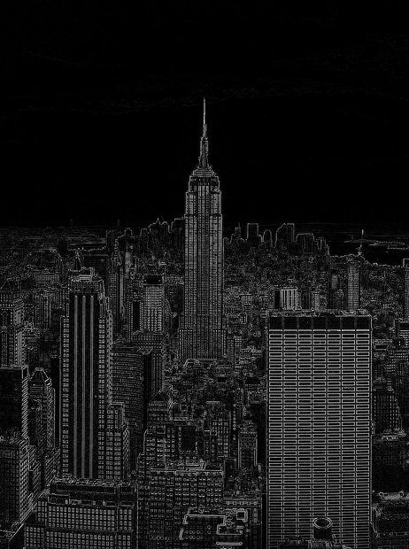 Black and White Sketch of City Fotobehang 10687VEA