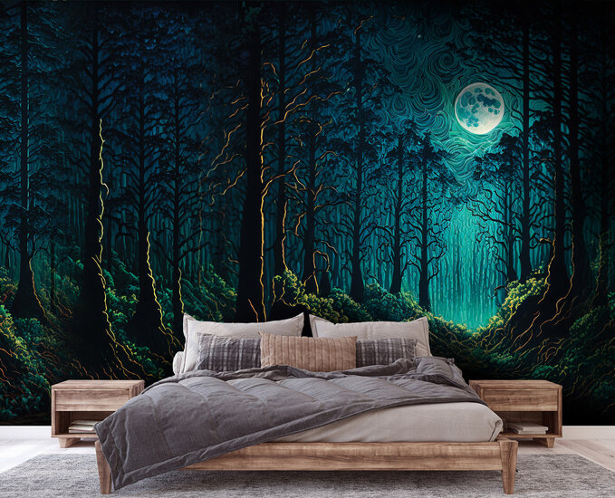 Forest by night Fotobehang 14608